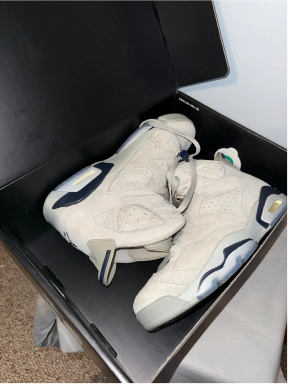 Men's Jordan Air Jordan 6 Retro Sneakers Size 8.5 Magnet/ College Navy